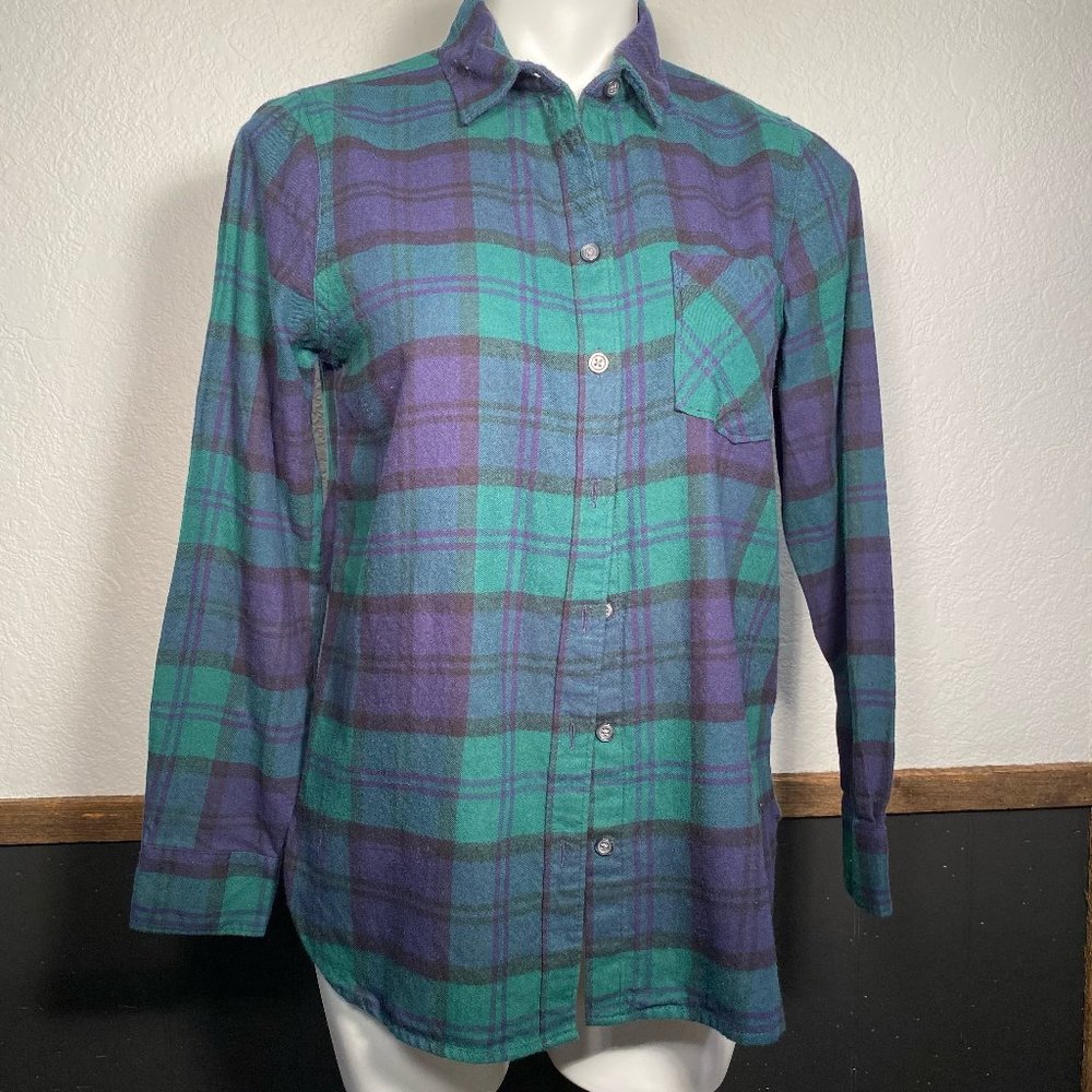 Old Navy Blackwatch Plaid Tartan Flannel Shirt